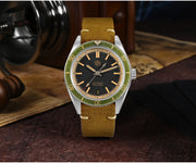 San Martin 39.5mm Men Dive Watch Vintage Distressed Effect NH35 Automatic Mechanical Watch Waterproof 200m C3 Lume SN0116 Reloj