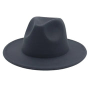 Classic Women Fedora Hats Autumn Winter Gentleman Jazz Felt Hat For Men Retro Church Lady Flat Wide Brim Dress Hat