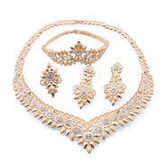 Trend African Jewelry Set For Women Fashion Dubai Wedding Earrings For Bridal Nigerian Design Sliver Plated Necklace Set
