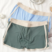 2 PCS/SET Men's Boxer Shorts Underwear  Man Underpants Sexy Panties Striped Homme U Convex Shorts Lingerie Male Boxers