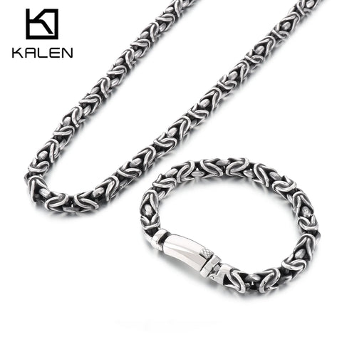 8mm Singular Byzantine Chain Bracelet & Necklace - Stainless Steel 316L - KB170399-KJX