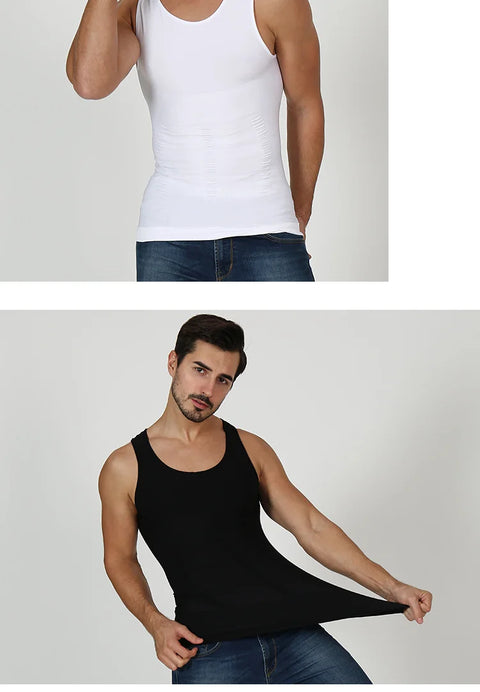 2/1Men's Compression Body Shaper Tank Top, Slimming Vest