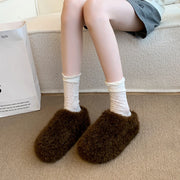 Baotou Hairy Slippers Footwear 2025 Winter Home Lightweight Women Winter Cotton Mopping