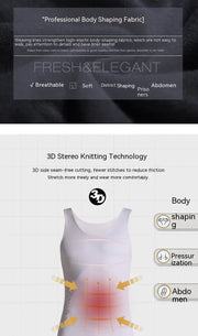 2/1Men's Compression Body Shaper Tank Top, Slimming Vest