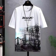 2025 Summer Fashion Men Sets Cotton Streetwear O-neck Short Sleeve T Shirt & Shorts 2PCS Loose Casual Men Suits