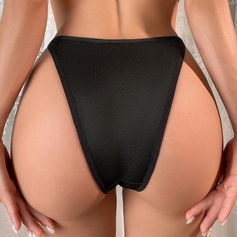 Black Sexy Underpant Cute Love Panties Daddy's Girl Thong for Women Seamless Female Underwear Pure Cotton Crotch Girls Low Waist