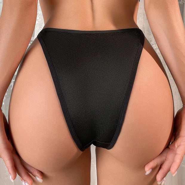 Black Sexy Underpant Cute Love Panties Daddy's Girl Thong for Women Seamless Female Underwear Pure Cotton Crotch Girls Low Waist