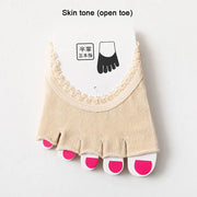New Five Toes Forefoot Pad Women High Heels Wear-resistant Half Socks Lace Lace Invisible Socks Calluses Corns Foot Pain Care
