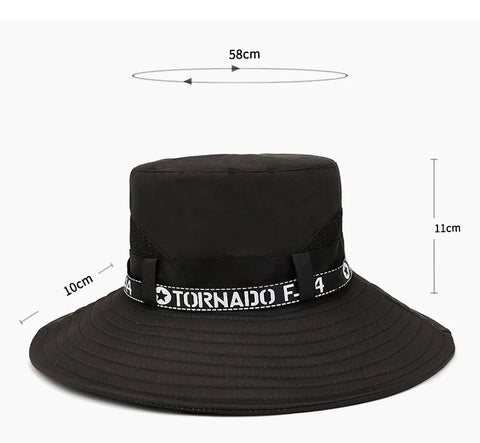 New Hot Selling Spring Summer Bucket Hat Men's Solid Color Big Brim Sun Hat Women's Folding Fishing Mountaineering Outdoor Hat