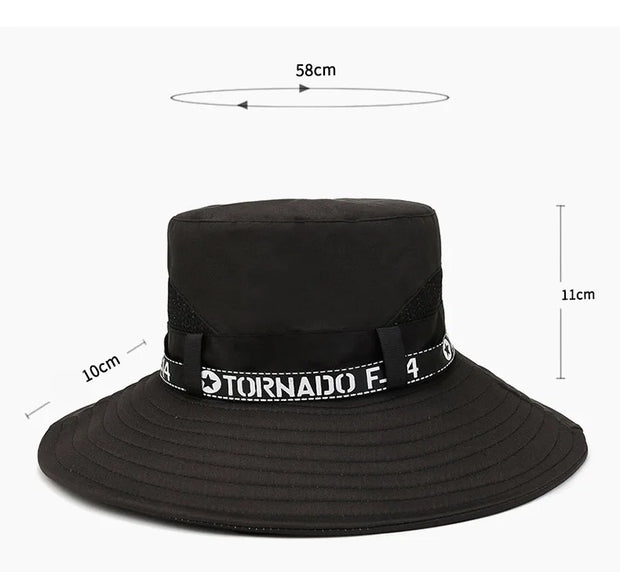 New Hot Selling Spring Summer Bucket Hat Men's Solid Color Big Brim Sun Hat Women's Folding Fishing Mountaineering Outdoor Hat