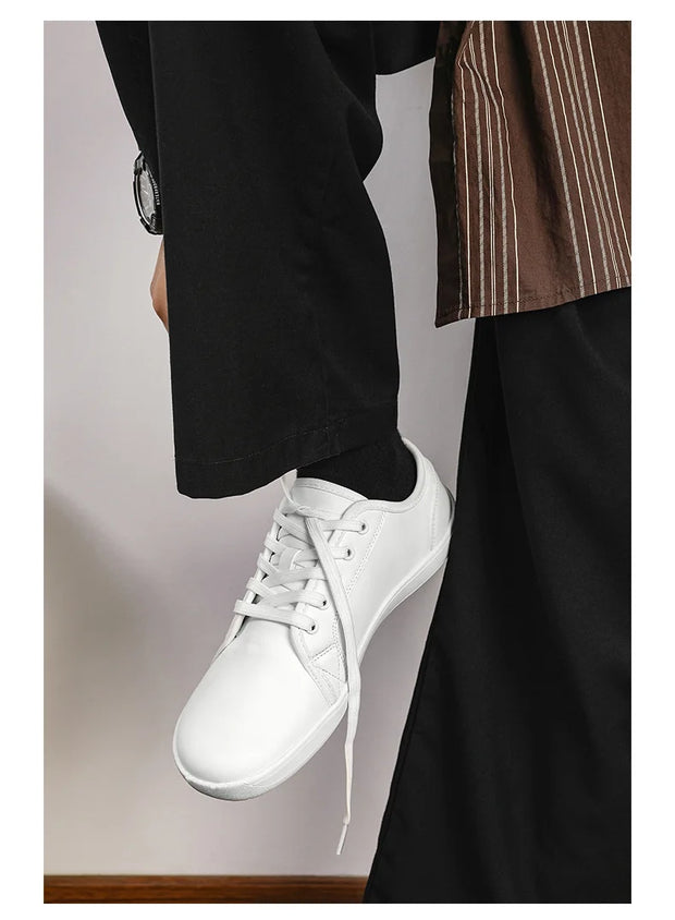 Men's Wide-toe Barefoot Shoes Lightweight Soft-soled Casual Walking Minimalist Breathable Artificial Leather Low-top Sneakers