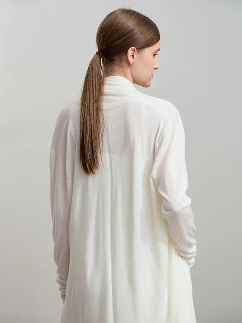 AMII Minimalist Women's Wool Cardigan 2025 Autumn New Gentle French Pearls Plume Tops Drop Sleeves Knitted Sweater 12541113