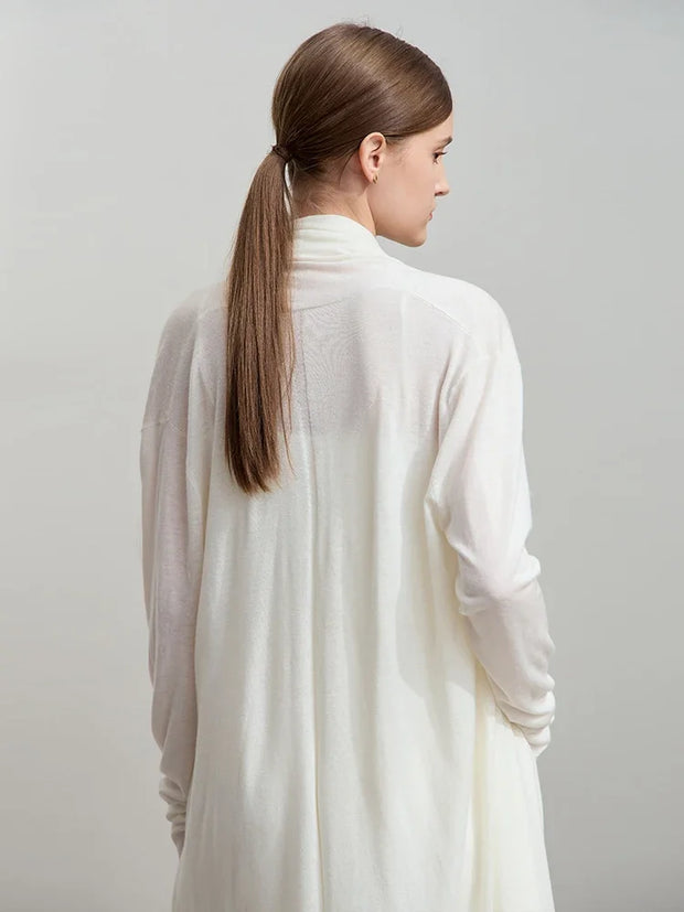 AMII Minimalist Women's Wool Cardigan 2025 Autumn New Gentle French Pearls Plume Tops Drop Sleeves Knitted Sweater 12541113