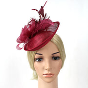Women Ascot Fascinator Hat Feather Mesh Headband with Clip Reversible Kentucky Derby Photography for Ladies Tea Party
