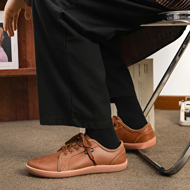Men's Wide-toe Barefoot Shoes Lightweight Soft-soled Casual Walking Minimalist Breathable Artificial Leather Low-top Sneakers
