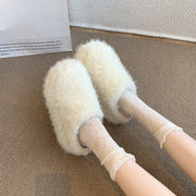 Baotou Hairy Slippers Footwear 2025 Winter Home Lightweight Women Winter Cotton Mopping