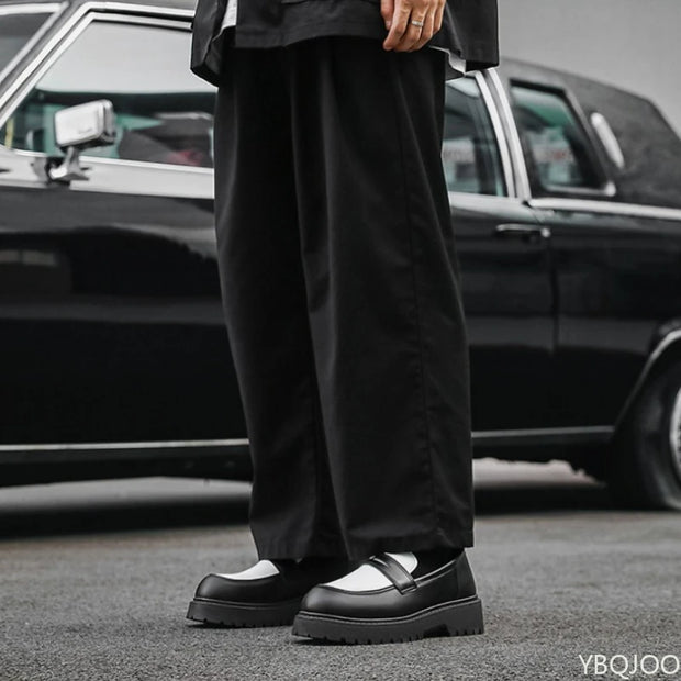 2025 Fashion New Men's Workwear Casual Big Toe Leather Shoes Niche Low Top Thick Sole Height Increasing Set Foot Men's Shoes
