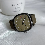 Brand Quartz Watch Youth Student Watch Vintage Square Dial Leather Belt Wristwatch Casual Fashion Men Women Gift Clock Wholesale