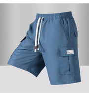 Summer Men's Cargo Shorts 2025 Loose Casual Below Knee Pants Elastic Waist Plus Size Outdoor Jogging Tactical Capri Sweatpants