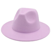 Classic Women Fedora Hats Autumn Winter Gentleman Jazz Felt Hat For Men Retro Church Lady Flat Wide Brim Dress Hat