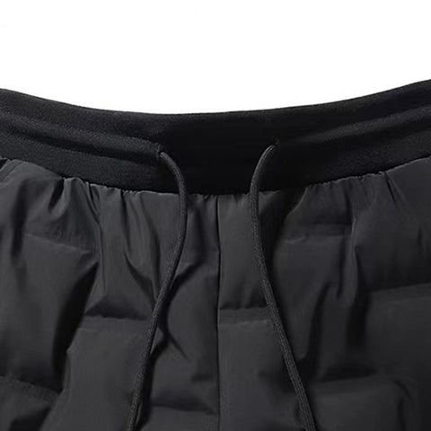 Down Padded Men's Pants Drawstring Warm Padded Sweatpants Loose Jogging Pants Thickened Warm Cotton Pants Thermal Down Trousers