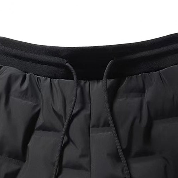 Down Padded Men's Pants Drawstring Warm Padded Sweatpants Loose Jogging Pants Thickened Warm Cotton Pants Thermal Down Trousers